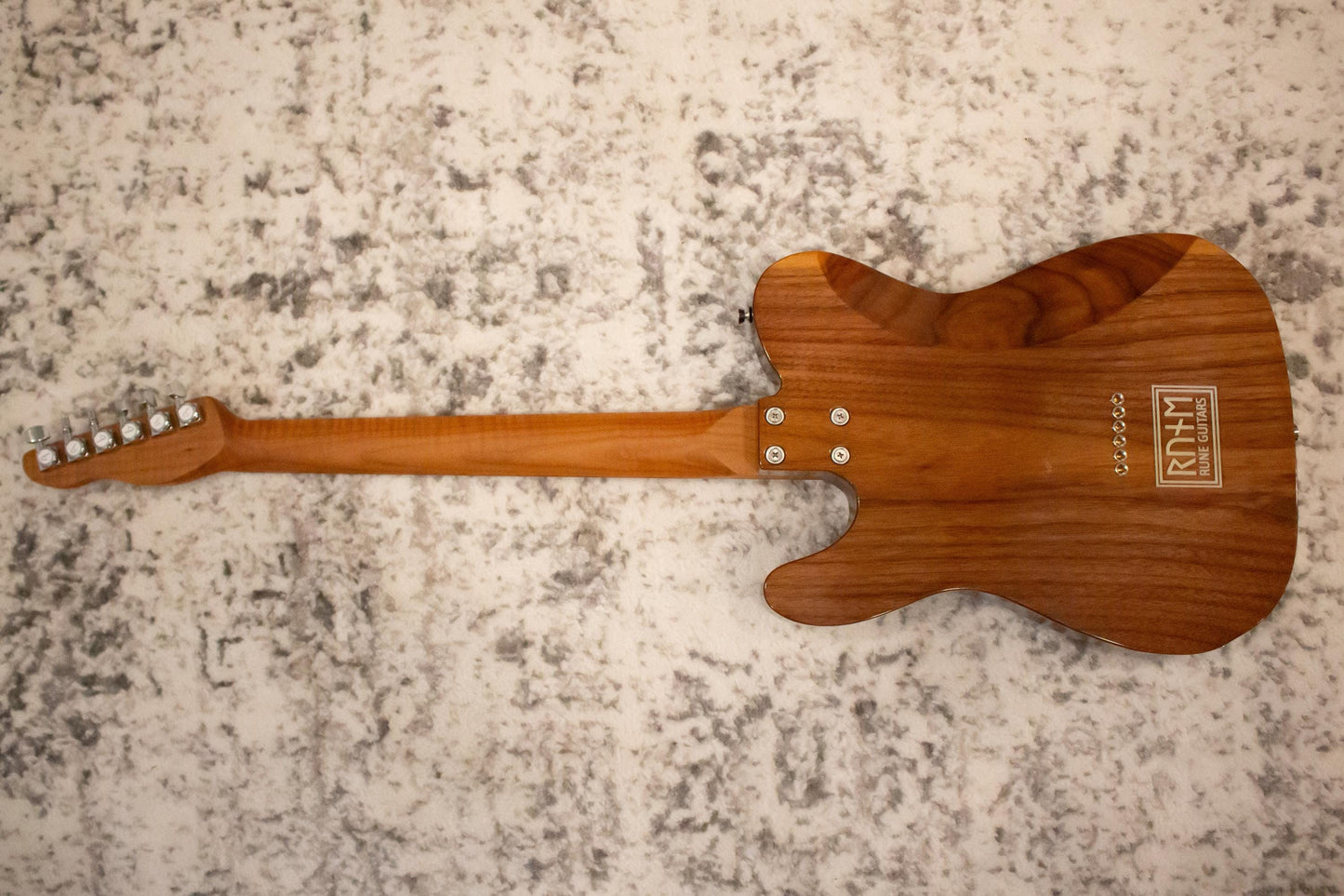 Rune Walnut T-Style Electric Guitar with Floral Epoxy Inlay