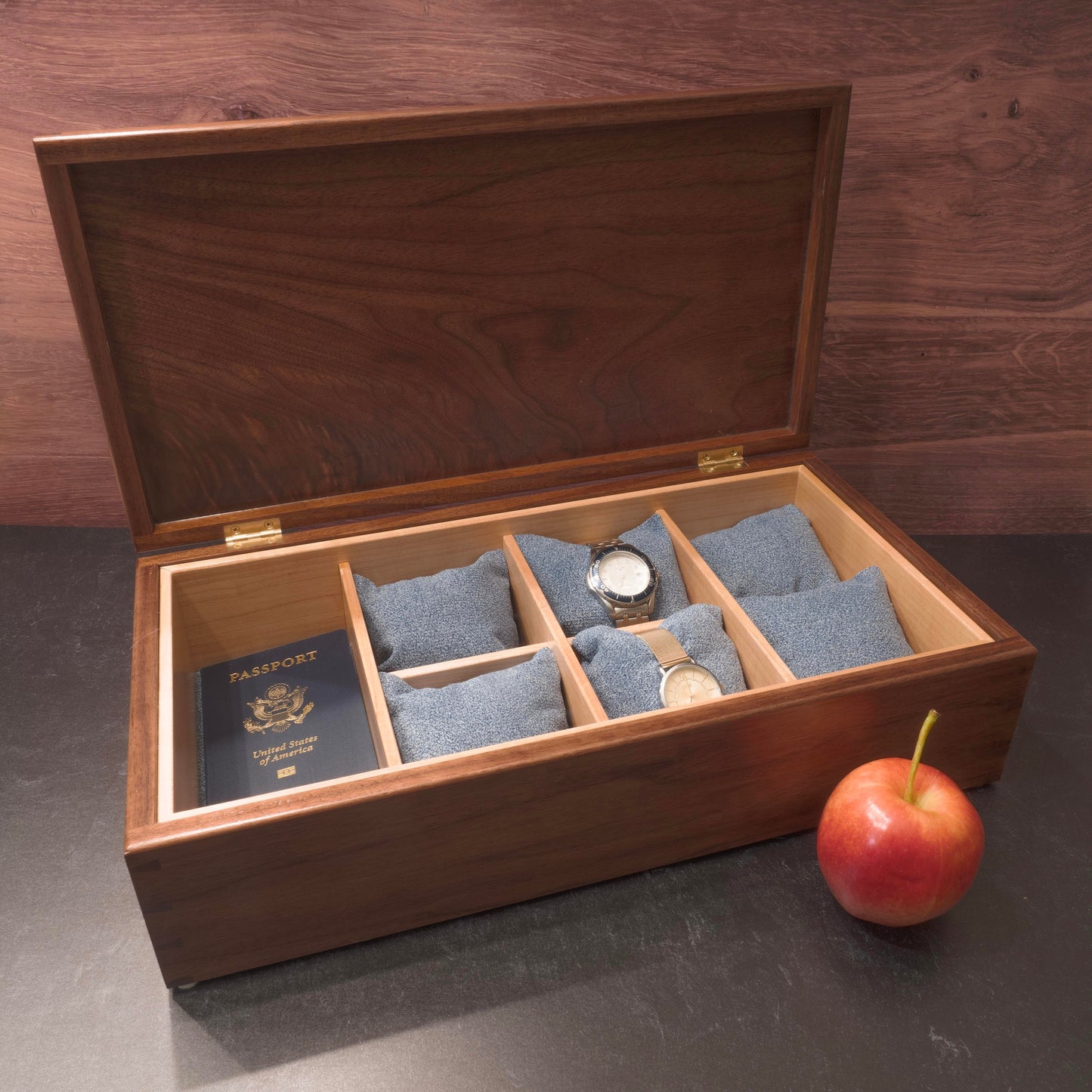 Large Walnut Watch Box for Men (17"x9")